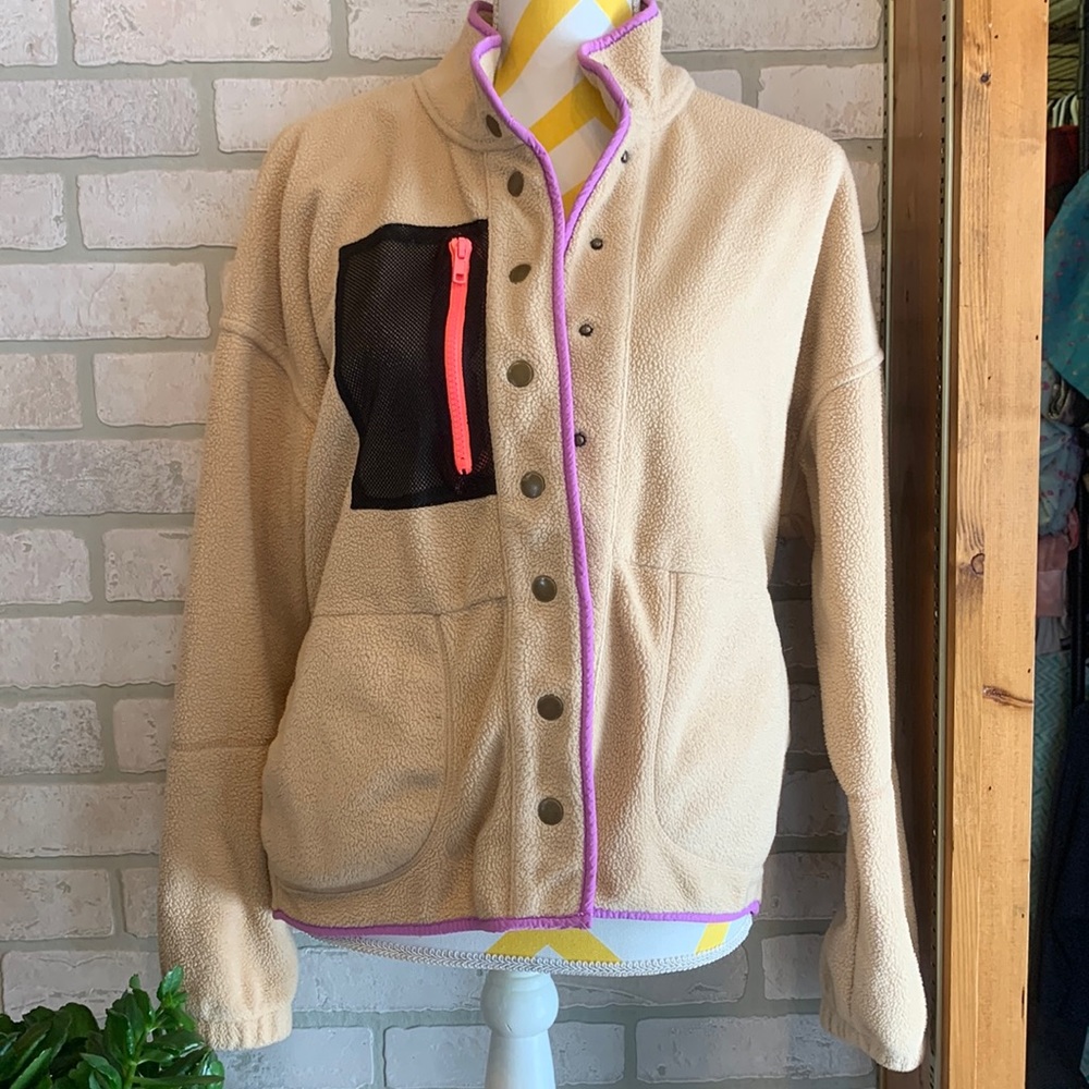 3/$23 Wild Fable Teddy Cozy Comfy Button Down Neutral Sherpa Shacket Sweatshirt